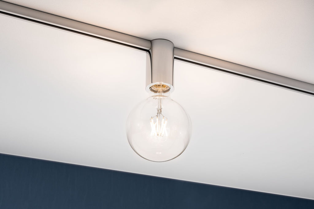 Paulmann URail Ceiling Socket max 1x20W E27 Chrom 230V Met/Kst