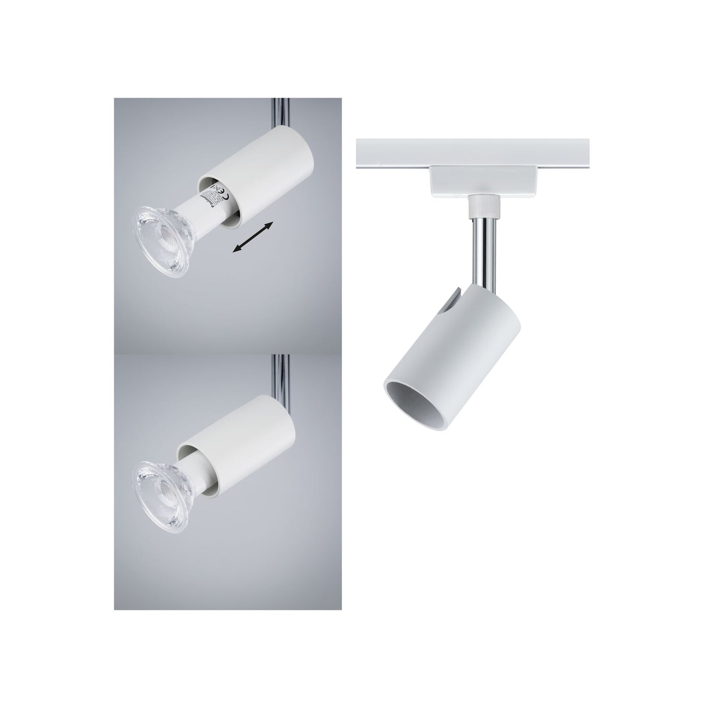 Paulmann URail System Spot Pure I max. 1x10W GU10 Weiß/Chrom 230V Met/Kst