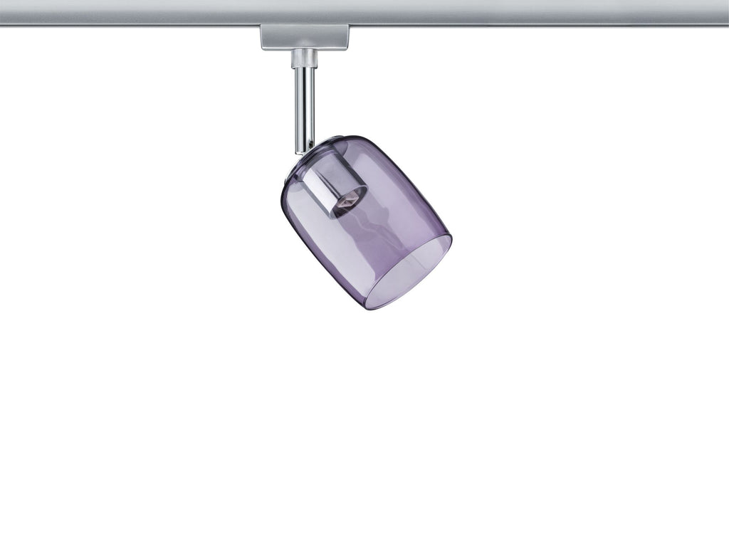 Paulmann URail System Spot Blossom max. 1x10W G9 Chrom matt/Lila transp. 230V Metall/Glas