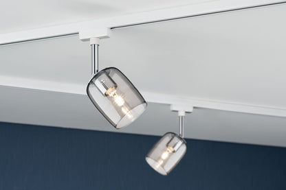 Paulmann URail System Spot Blossom max. 1x10W G9 Weiß/Grau transparent 230V Metall/Glas