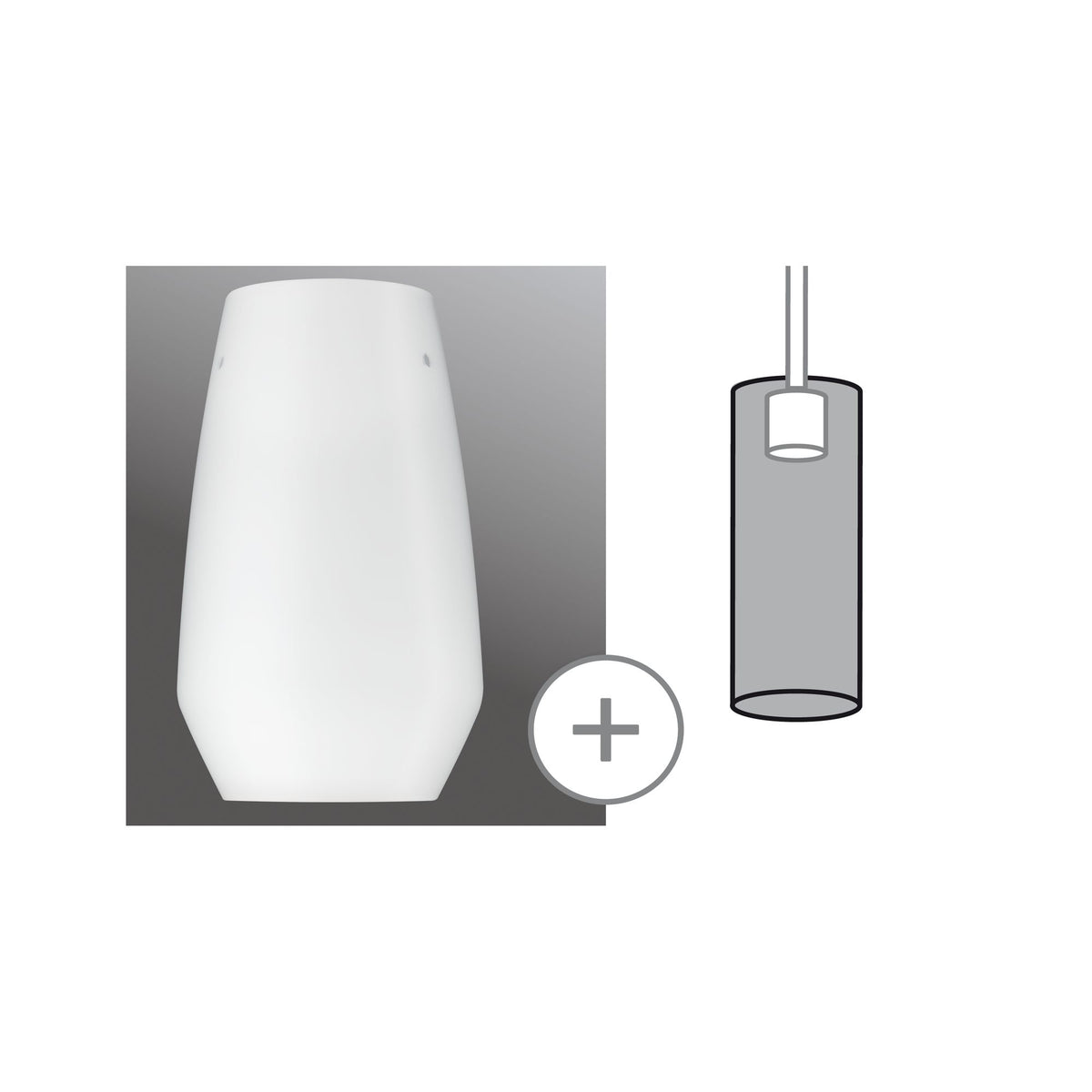 Paulmann URail 2Easy Glas Vento Opal Glas