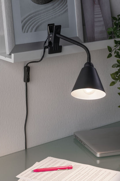 Paulmann Klemmleuchte Vitis mit Flexarm E14 Schwarz und Schnurschalter