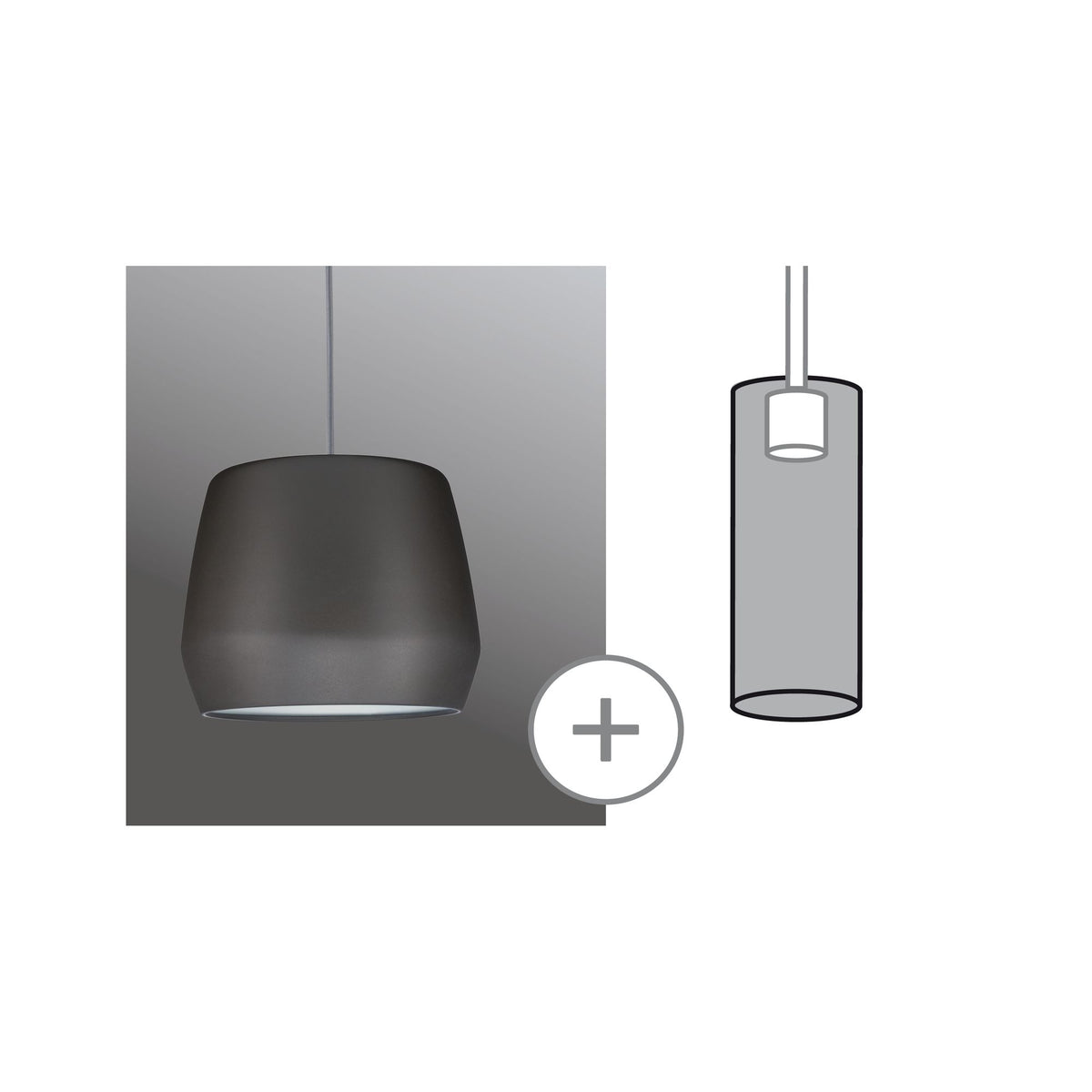 Paulmann URail 2Easy Metallschirm Pirm max. 1x20W Grau matt Metall