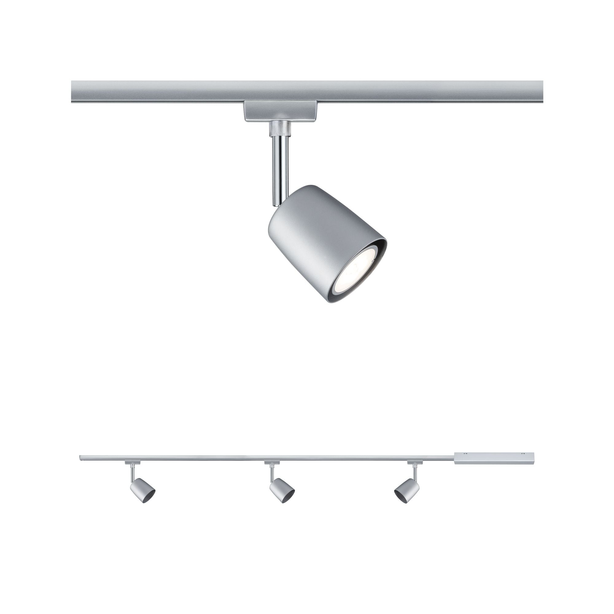 Paulmann URail Set Cover max 3x10W GU10 Chrom matt/Chrom 230V Met/Kst 1m
