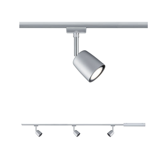 Paulmann URail Set Cover max 3x10W GU10 Chrom matt/Chrom 230V Met/Kst 1m