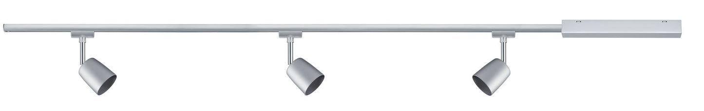 Paulmann URail Set Cover max 3x10W GU10 Chrom matt/Chrom 230V Met/Kst 1m