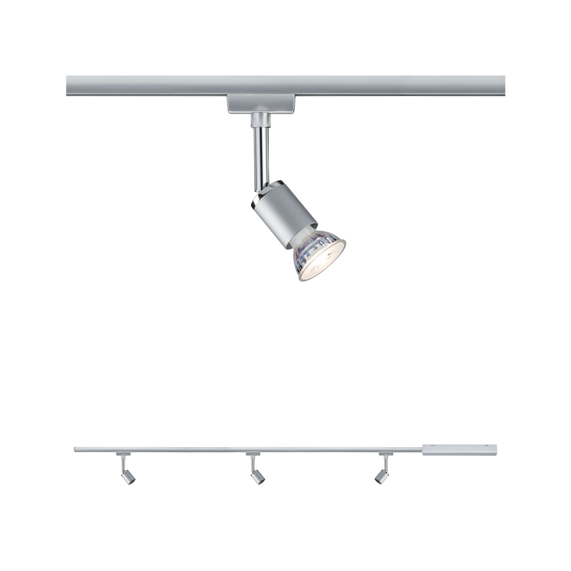 Paulmann URail Set Pure II max 3x10W GU10 Chrom matt/Chrom 230V Met/Kst 1m