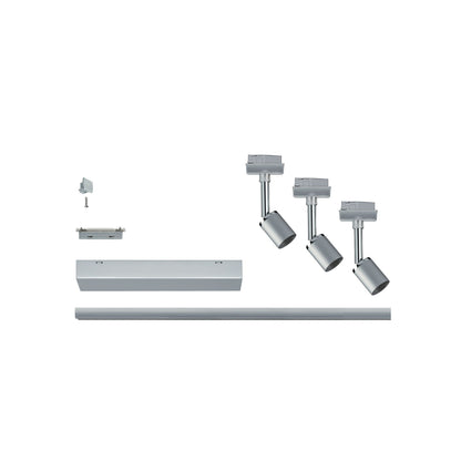 Paulmann URail Set Pure II max 3x10W GU10 Chrom matt/Chrom 230V Met/Kst 1m