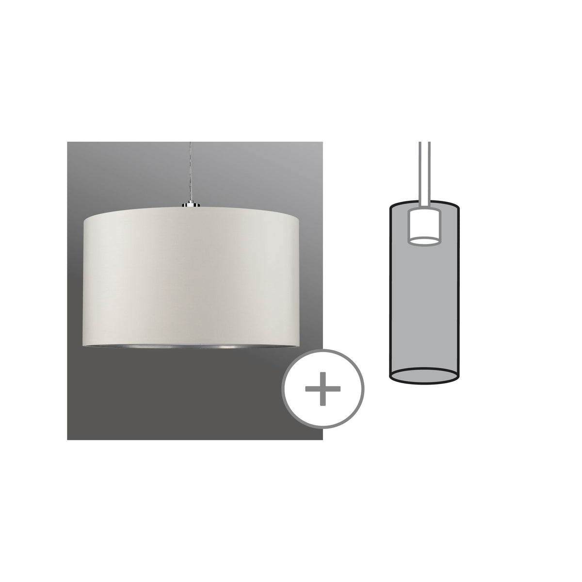 Paulmann Urail 2Easy Schirm Tessa max 50W Creme Stoff