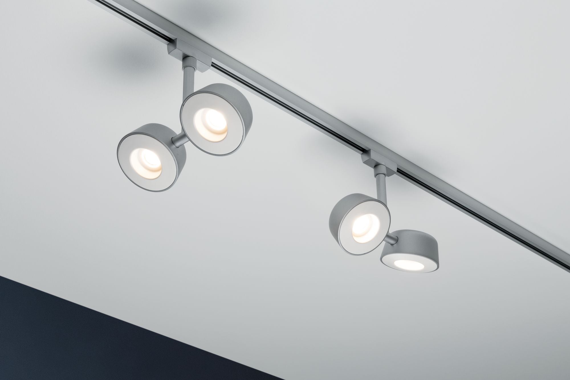 Paulmann URail Systems Spot Double Pellet 2x4W Chrom matt/Weiß 230V Met/Kst dimmbar