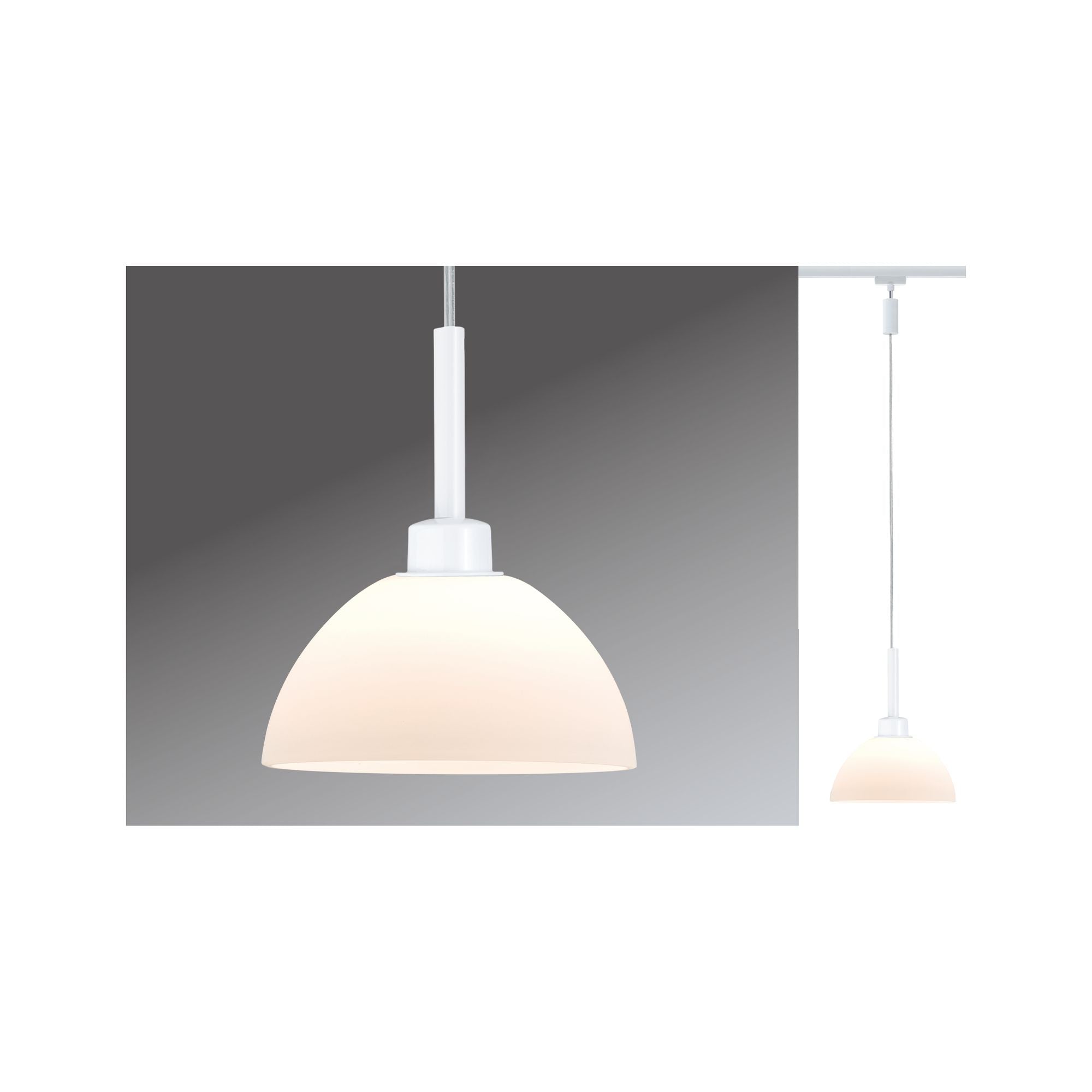 Paulmann URail Pendel Sarrasani max.1x20W GU10 Weiß/Opal 230V Metall Glas