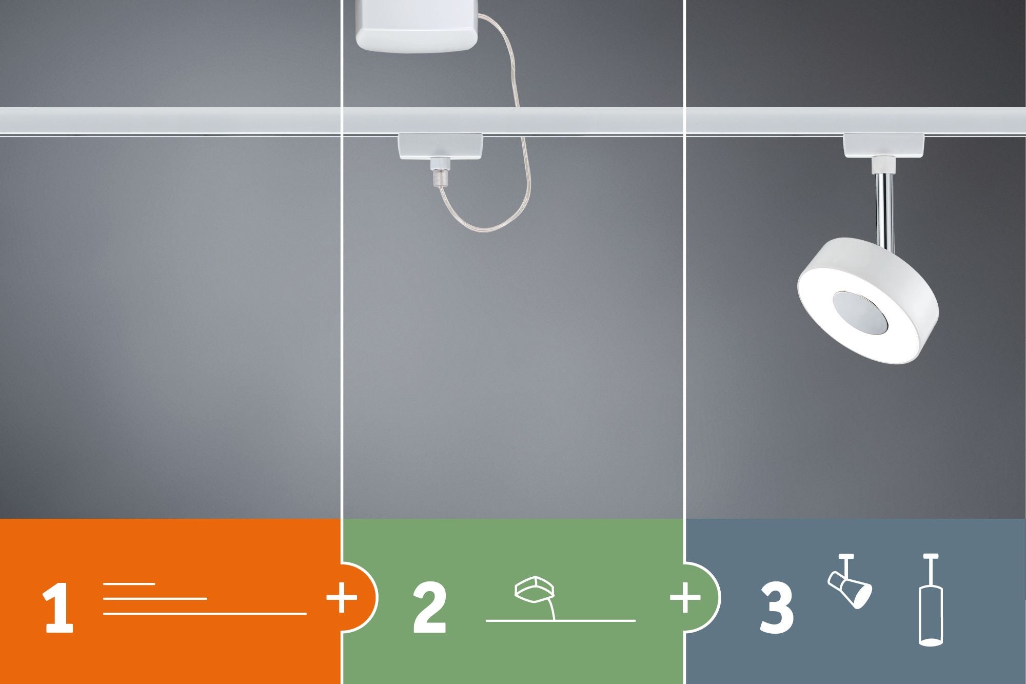 Paulmann URail Pendel Sarrasani max.1x20W GU10 Weiß/Opal 230V Metall Glas