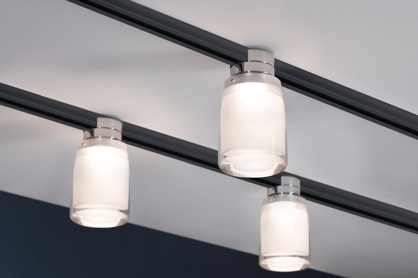 Paulmann URail Ceiling Safira 1x5,2W Chrom/Klar/Satin 230V Metall/Acryl