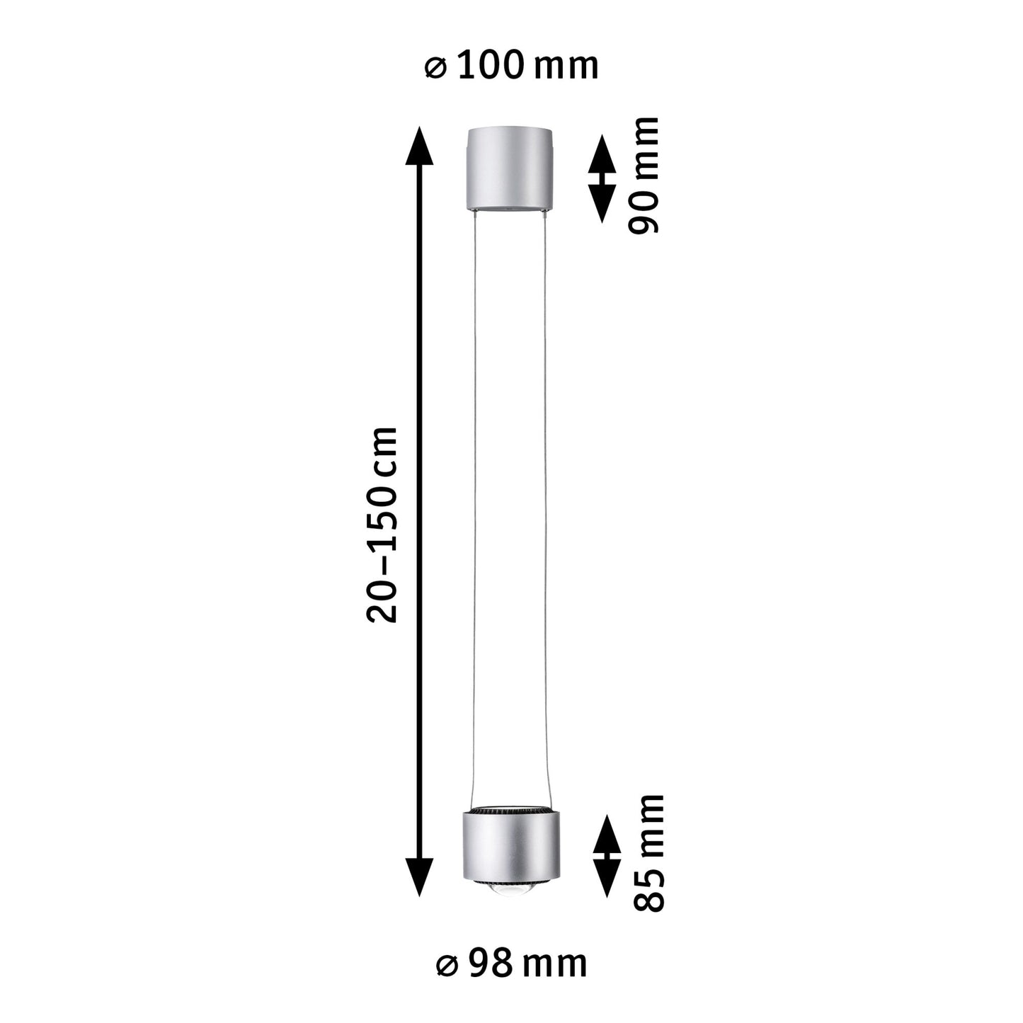 Paulmann URail LED Pendel Aldan 1-flammig 1x13W Schwarz/Chrom matt dimmbar