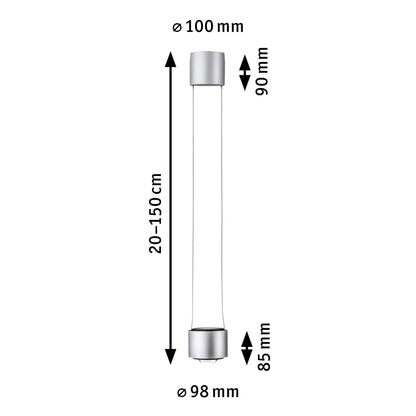 Paulmann URail LED Pendel Aldan 1-flammig 1x13W Schwarz/Chrom matt dimmbar
