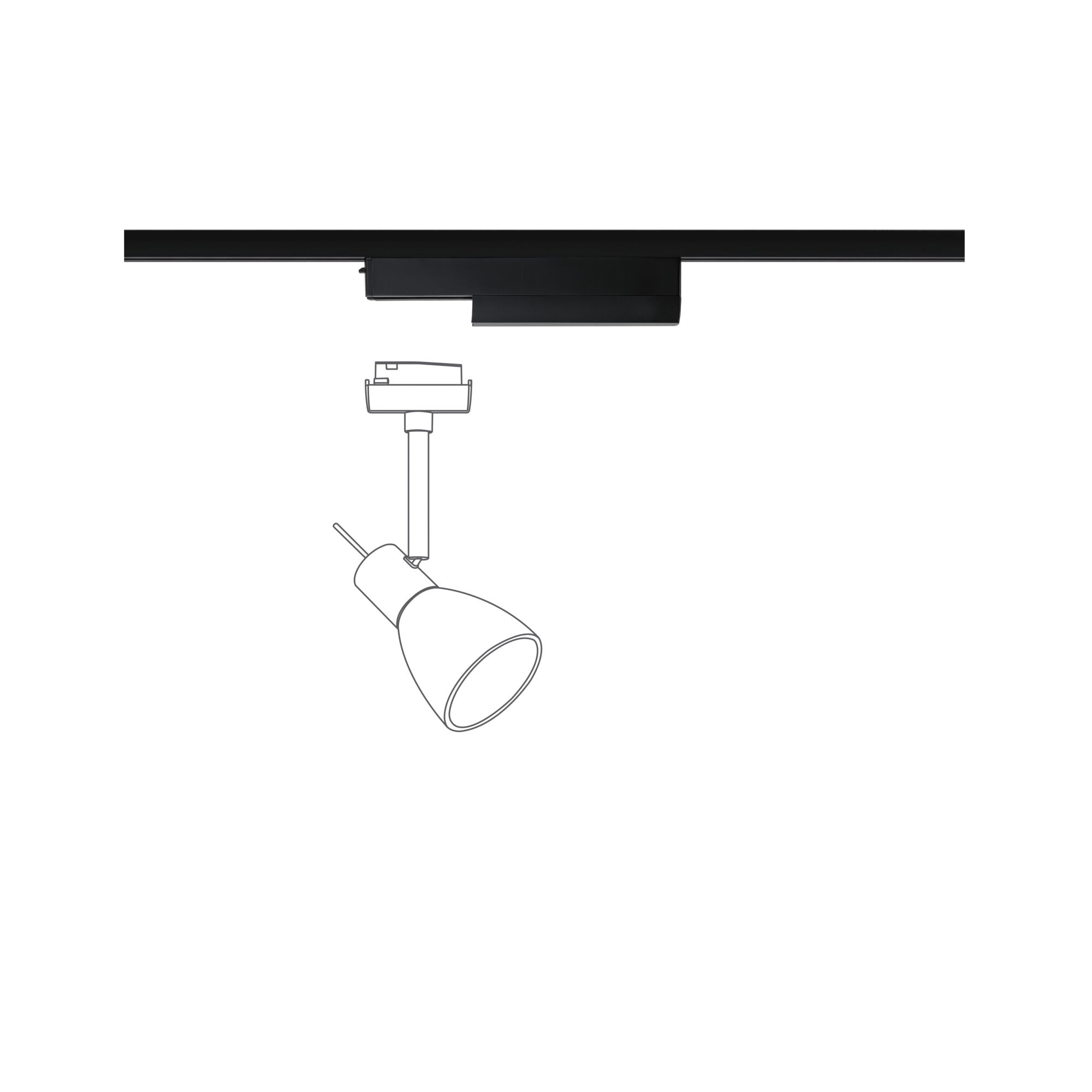 Paulmann URail Schienenadapter On/Off/Dimm  Smart Home Zigbee  166x20mm Schwarz