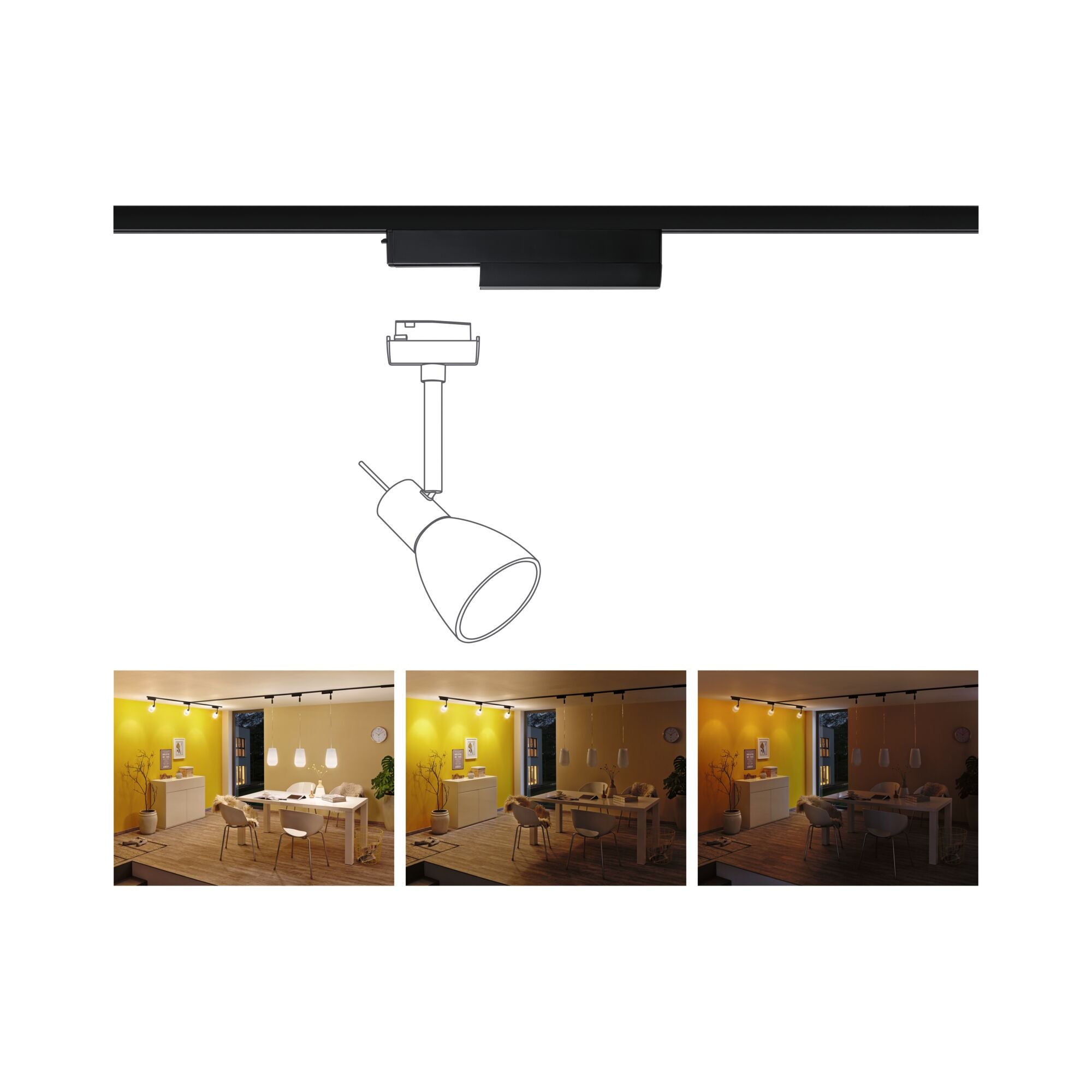 Paulmann URail Schienenadapter On/Off/Dimm  Smart Home Zigbee  166x20mm Schwarz