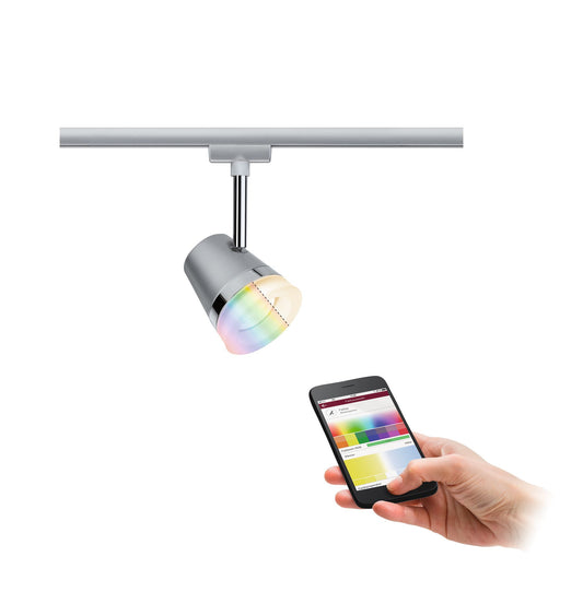 Paulmann Smart Home Zigbee URail Spot Cone RGBW Chrom matt 5,5W inkl. Leuchtmittel