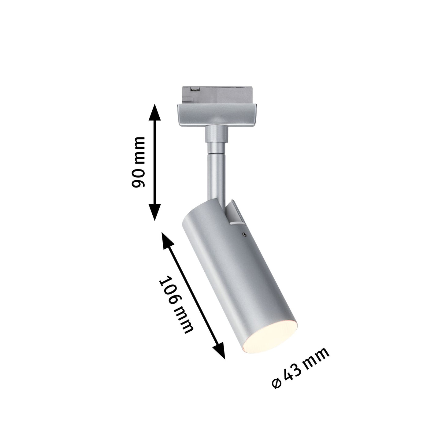 Paulmann URail LED Schienenspot Tubo Einzelspot  150lm 4W 3000K dimmbar 230V Chrom matt