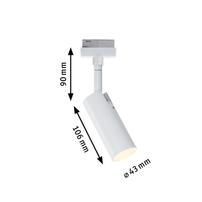 Paulmann URail LED Schienenspot Tubo Einzelspot  150lm 4W 3000K dimmbar 230V Weiß