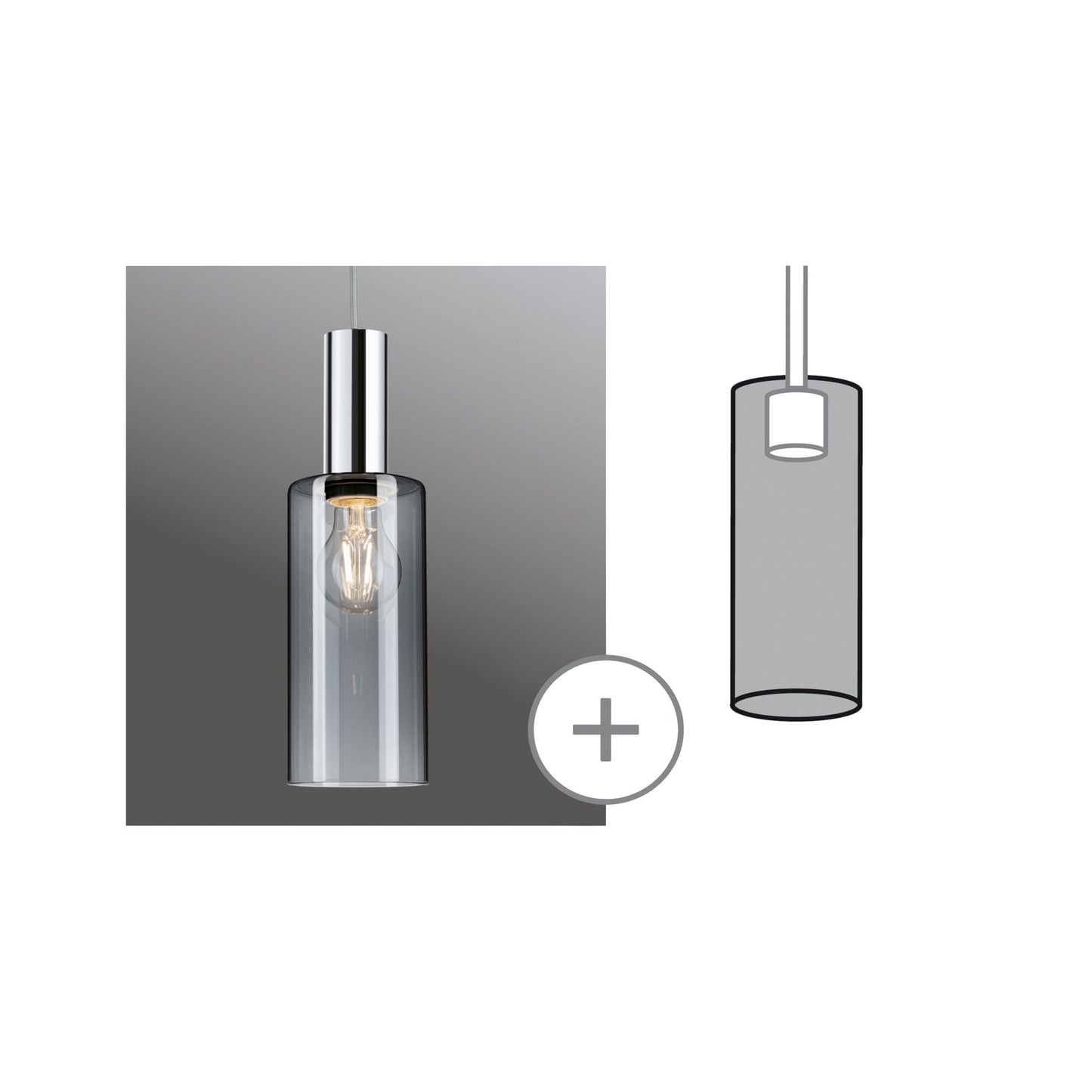 Paulmann URail Schirm Raja 2Easy 100mm Rauchglas