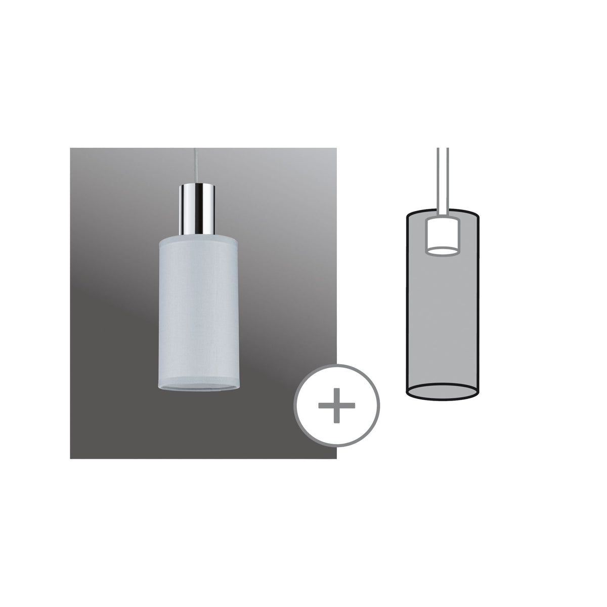 Paulmann URail Schirm Valerio 2Easy 100mm Grau