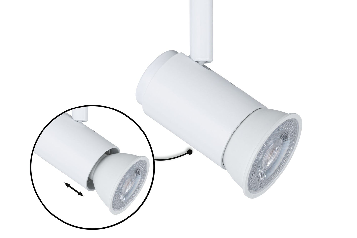 Paulmann URail Schienenspot Runa Einzelspot GU10  max. 10W  dimmbar 230V Signalweiß