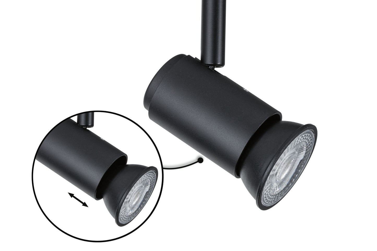 Paulmann URail Schienenspot Runa Einzelspot GU10  max. 10W  dimmbar 230V Schwarz matt