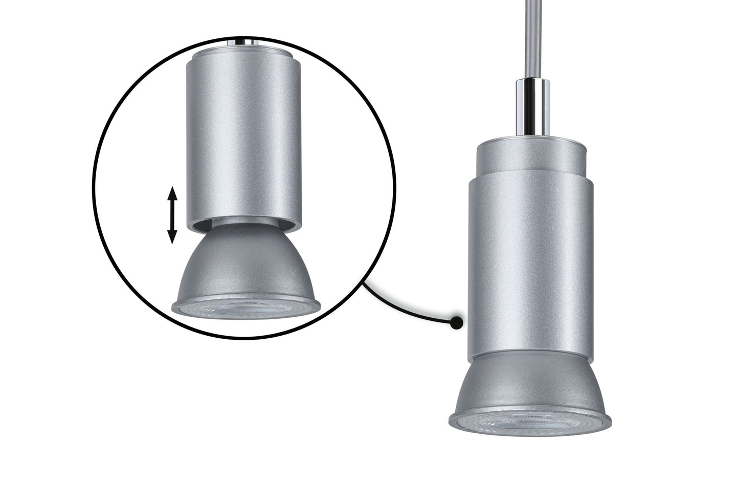 Paulmann URail Pendel Runa GU10  max. 10W  dimmbar 230V Chrom matt