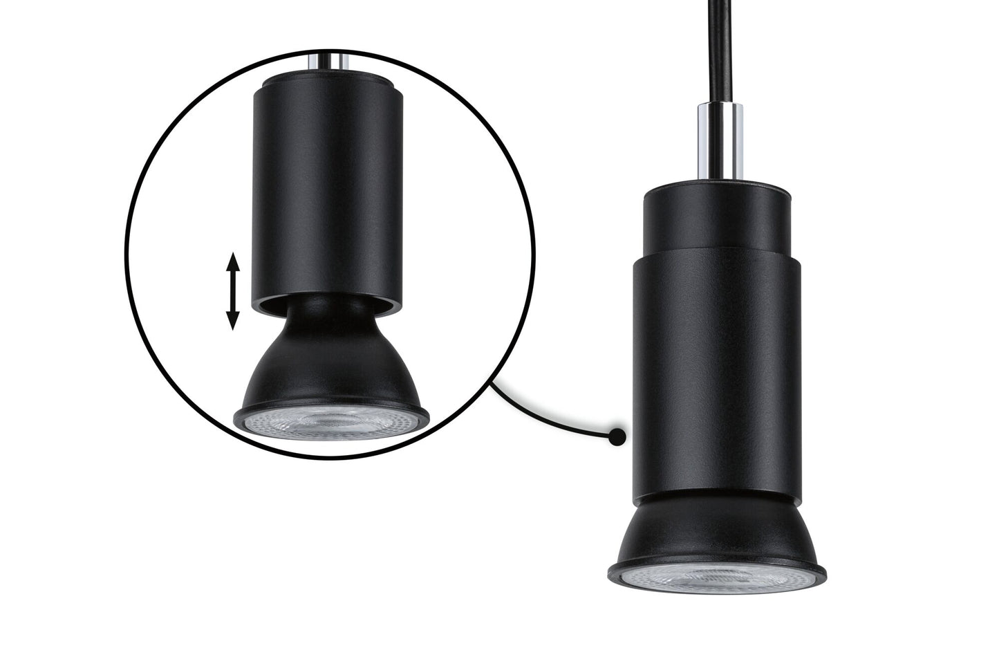 Paulmann URail Pendel Runa GU10  max. 10W  dimmbar 230V Schwarz matt