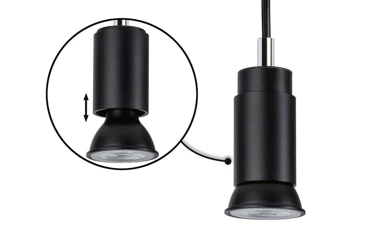 Paulmann URail Pendel Runa GU10  max. 10W  dimmbar 230V Schwarz matt