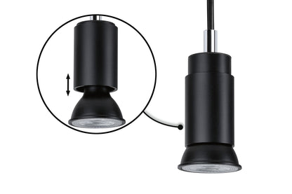 Paulmann URail Pendel Runa GU10  max. 10W  dimmbar 230V Schwarz matt