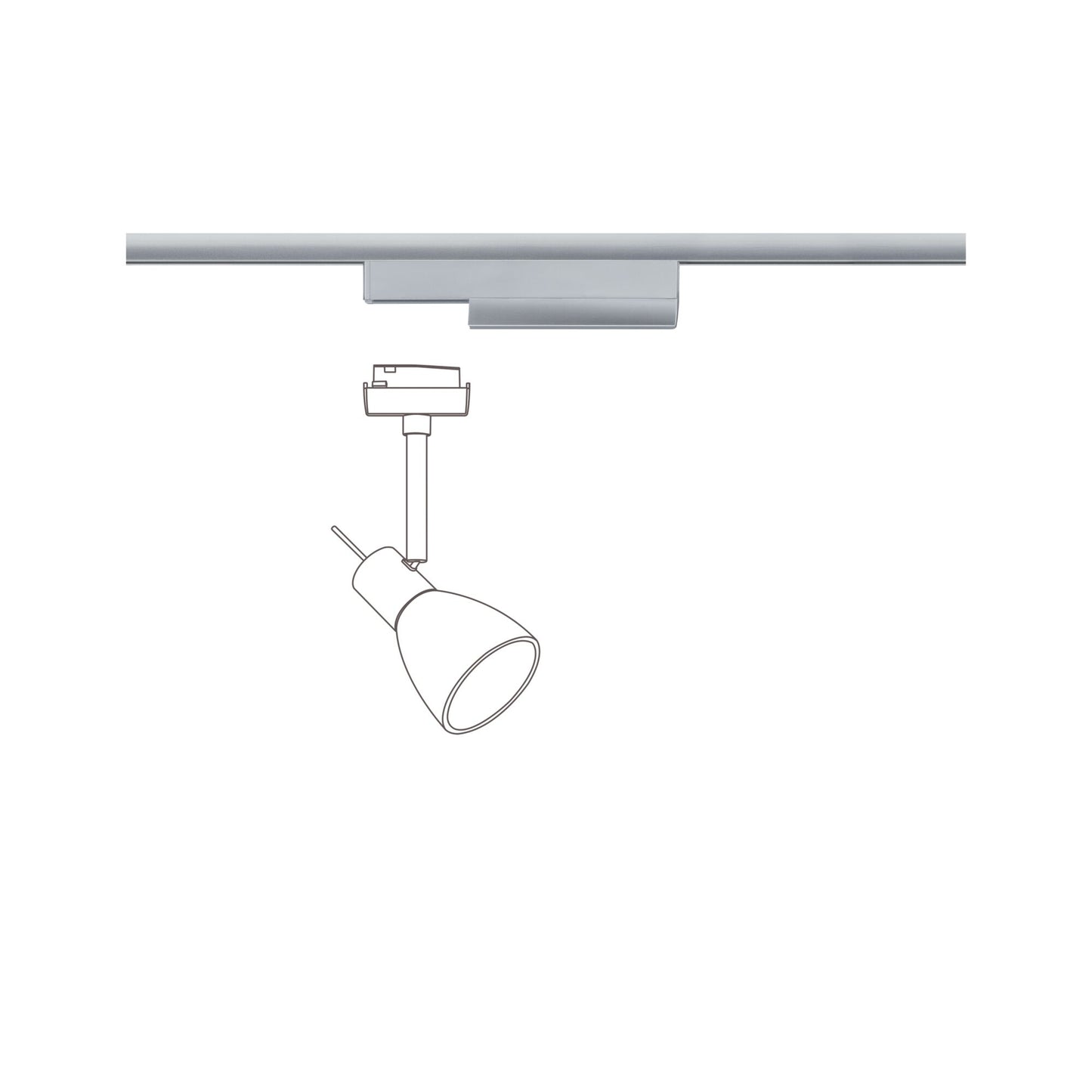 Paulmann URail Schienenadapter Smart Home Zigbee 3.0  175x20mm Chrom matt