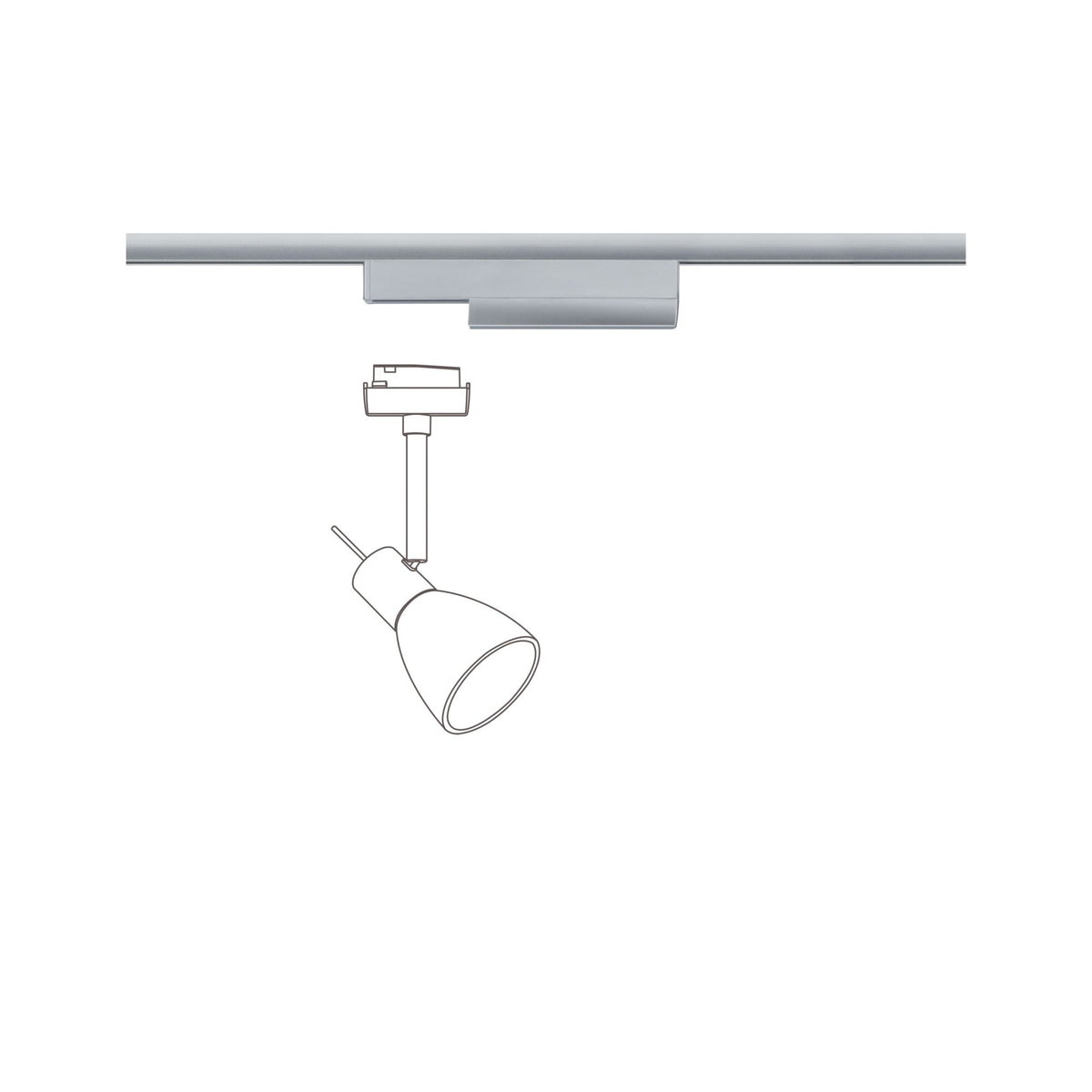 Paulmann URail Schienenadapter Smart Home Zigbee 3.0  175x20mm Chrom matt