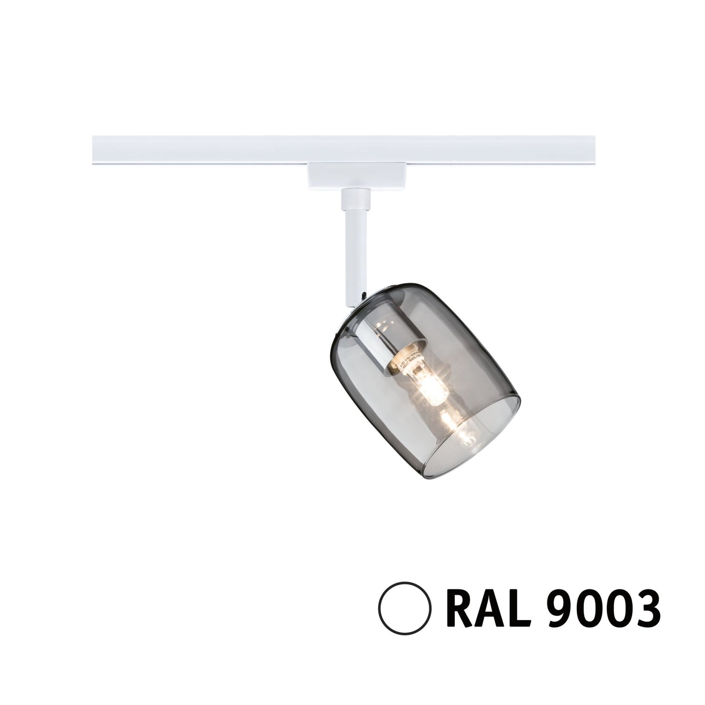Paulmann URail Schienenspot Blossom G9  max. 10W  dimmbar 230V Signalweiß#Rauchglas