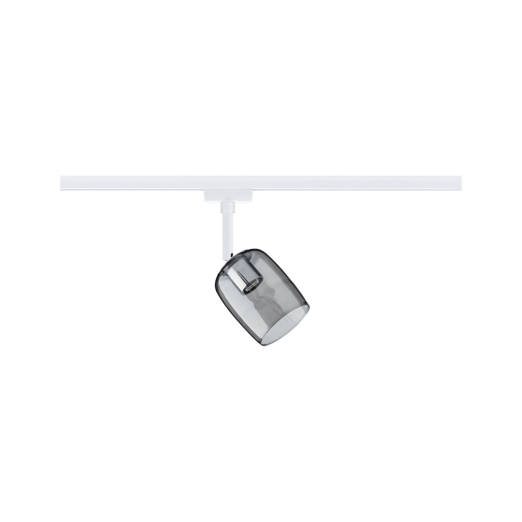Paulmann URail Schienenspot Blossom G9  max. 10W  dimmbar 230V Signalweiß#Rauchglas