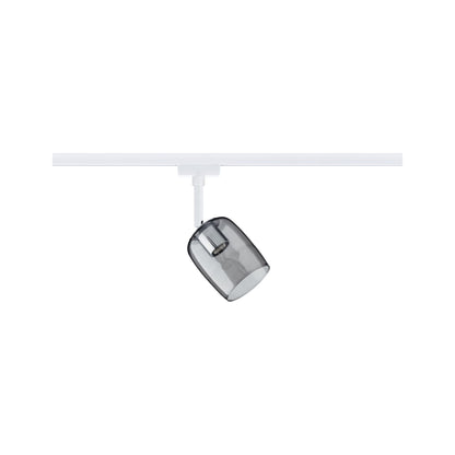 Paulmann URail Schienenspot Blossom G9  max. 10W  dimmbar 230V Signalweiß#Rauchglas