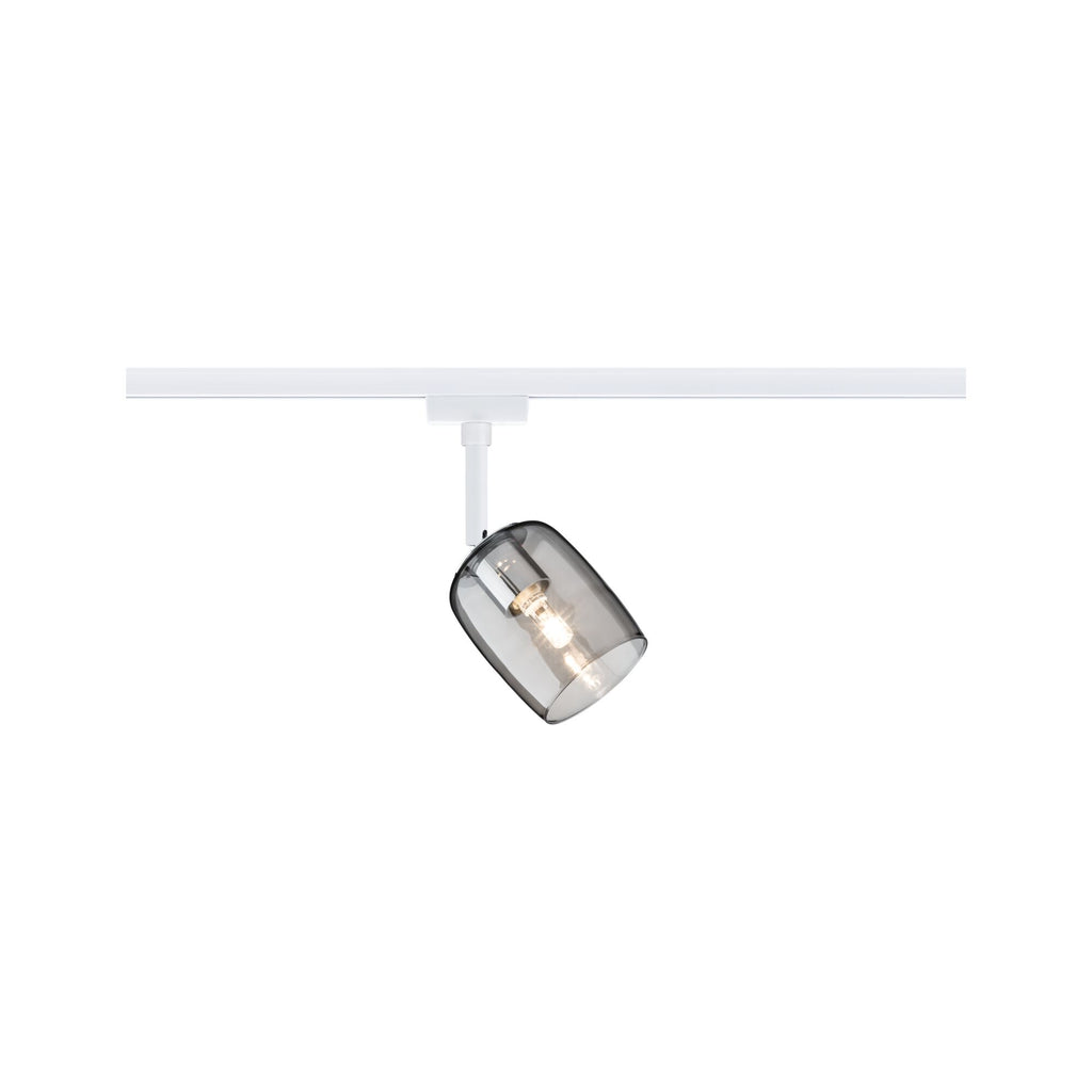Paulmann URail Schienenspot Blossom G9  max. 10W  dimmbar 230V Signalweiß#Rauchglas