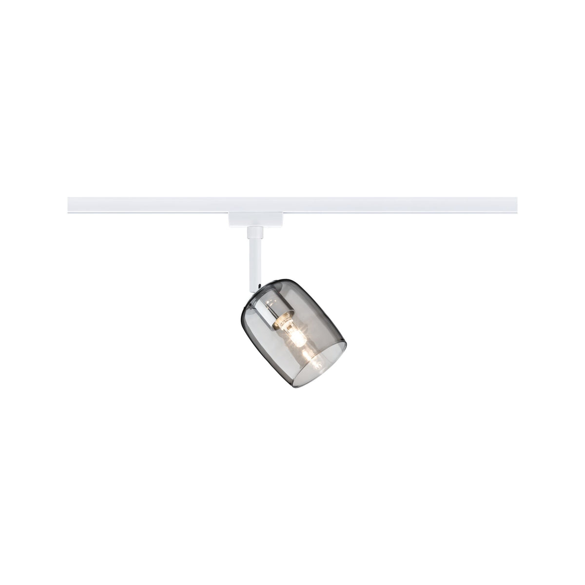 Paulmann URail Schienenspot Blossom G9  max. 10W  dimmbar 230V Signalweiß#Rauchglas