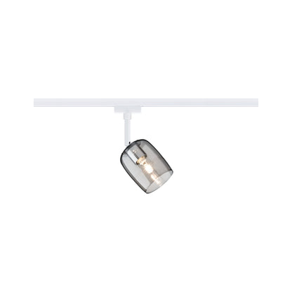 Paulmann URail Schienenspot Blossom G9  max. 10W  dimmbar 230V Signalweiß#Rauchglas