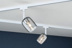 Paulmann URail Schienenspot Blossom G9  max. 10W  dimmbar 230V Signalweiß#Rauchglas
