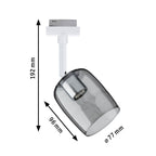 Paulmann URail Schienenspot Blossom G9  max. 10W  dimmbar 230V Signalweiß#Rauchglas