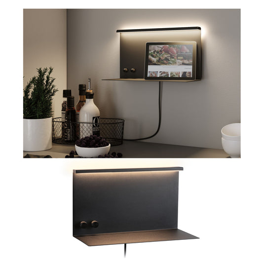 Paulmann LED Wandleuchte Jarina    3000K 540lm / 200lm 230V 4,5 / 1x1,6W dimmbar Schwarz matt