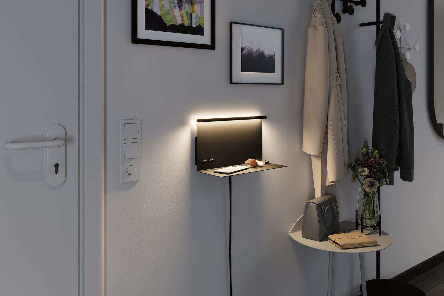 Paulmann LED Wandleuchte Jarina    3000K 540lm / 200lm 230V 4,5 / 1x1,6W dimmbar Schwarz matt