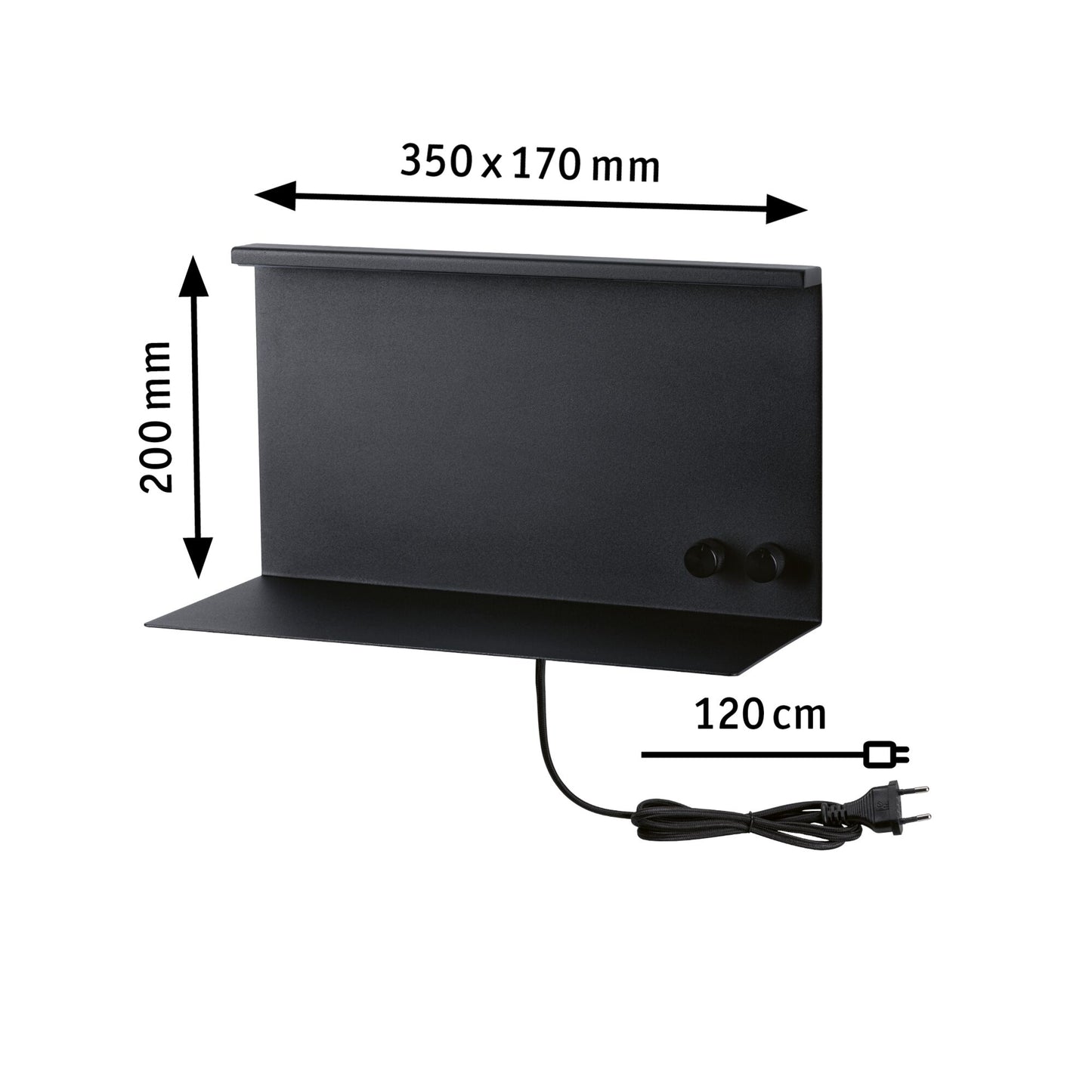 Paulmann LED Wandleuchte Jarina    3000K 540lm / 200lm 230V 4,5 / 1x1,6W dimmbar Schwarz matt
