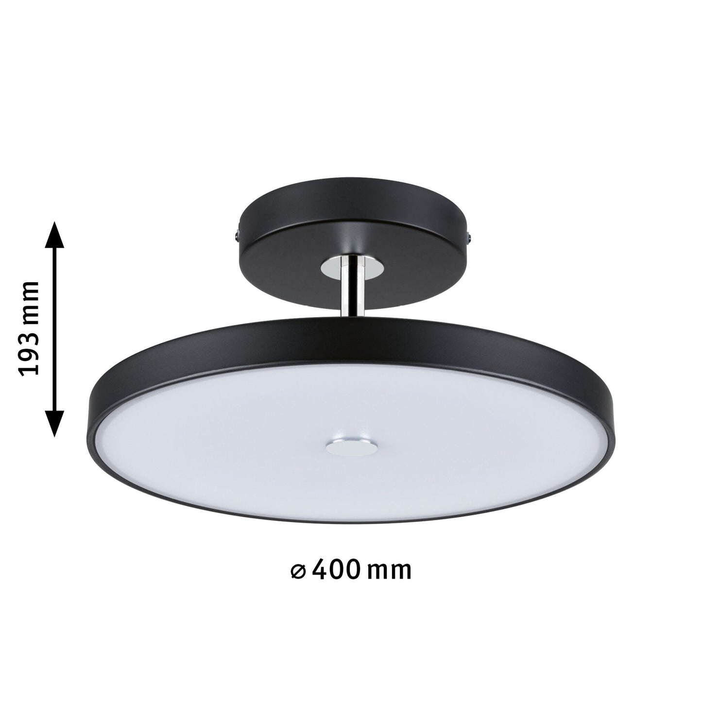 Paulmann LED Deckenleuchte Hildor Smart Home Zigbee 3.0    2700K 2000lm 230V 25W dimmbar Schwarz matt#Chrom