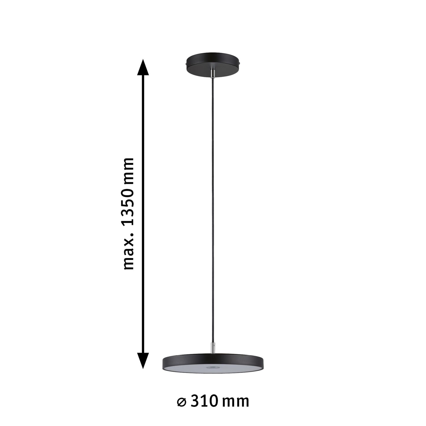 Paulmann LED Pendelleuchte Hildor Smart Home Zigbee 3.0    2700K 1000lm 17W Schwarz matt dimmbar