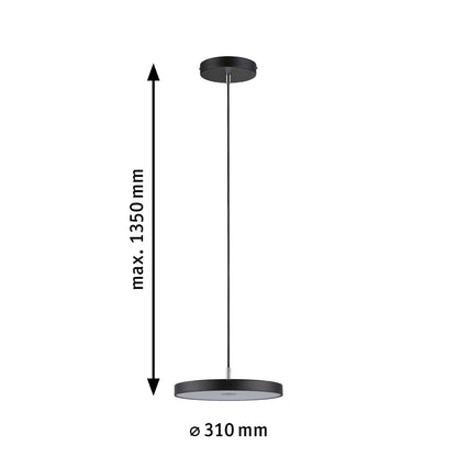 Paulmann LED Pendelleuchte Hildor Smart Home Zigbee 3.0    2700K 1000lm 17W Schwarz matt dimmbar