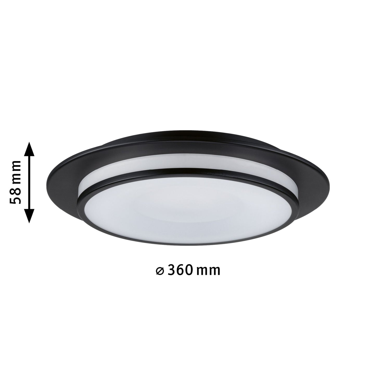 Paulmann LED Deckenleuchte Egron 3-Step-Dim    2700K 750lm 230V 16W dimmbar Schwarz matt