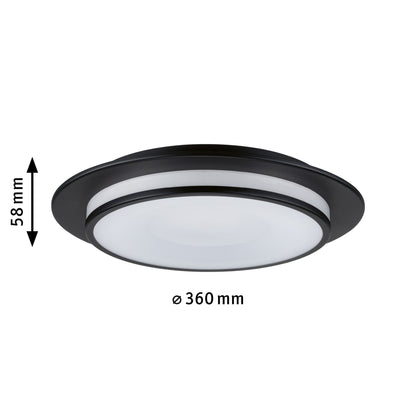 Paulmann LED Deckenleuchte Egron 3-Step-Dim    2700K 750lm 230V 16W dimmbar Schwarz matt